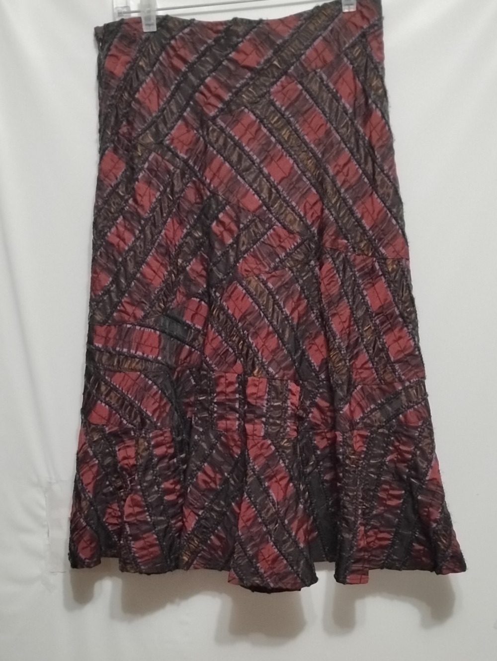 Vintage RENFREW Crinkle Texture Bold Artsy Geometric Retro- Inspired Maxi Skirt